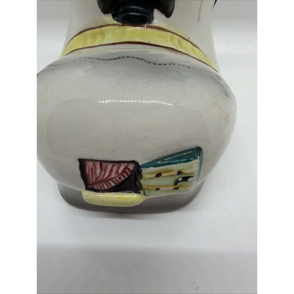 Vintage Italian Ceramic Shoe House Jar - Whimsical Boot Container- Hand Painted